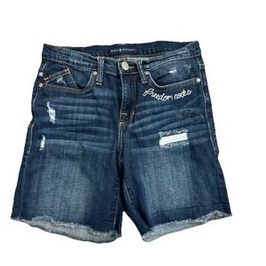 Rock & Republic Freedom Bumpershoot Denim Jean Shorts USA July 4 Size 6 Y2k